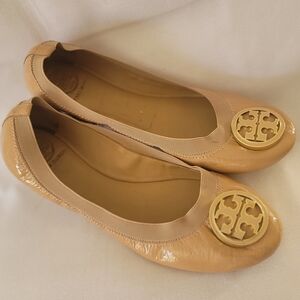 Tory Burch Women's Tan Leather Caroline Flats Size 9M
